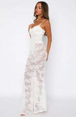 Tell Me I'm Pretty Lace Maxi Dress White