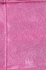 Jaimee-Metallic Denim Mid-Rise Cargo Mini Skirt in Deep Pink