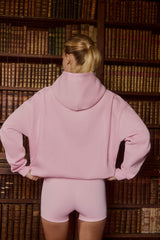 Oversized Appliqué Hoodie in Powder Pink