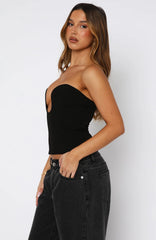 On The Town Bustier Black