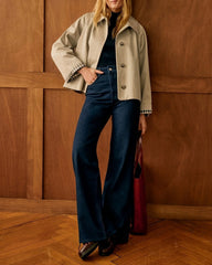 Khaki Contrasting Pocket Jacket