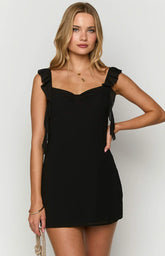 Joyce Black Chiffon Mini Dress