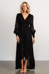 Mayfair High Low Maxi Dress | Black