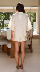 Luna Button Up Shirt - Natural