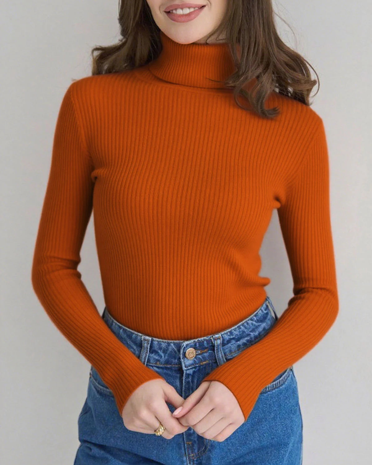 Brick Red Turtle Pullover Sweater