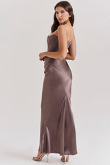 Smoke Strapless Corset Maxi Dress