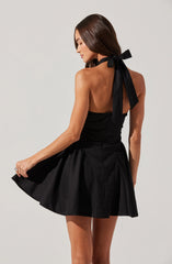 Meana V-Neck Halter Mini Dress