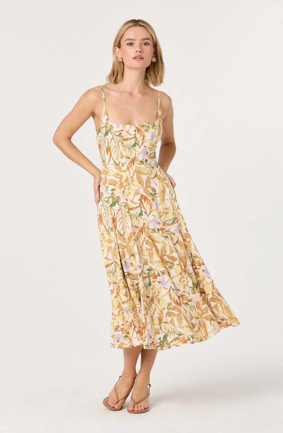 Jaleyah Paneled Flare Midi Dress