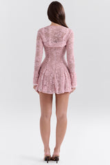 Perfectly Pink Lace Mini Dress