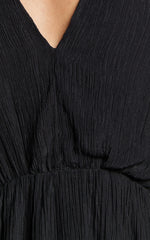 Xandria Mini Dress - Blouson Sleeve Cut Out Dress in Black